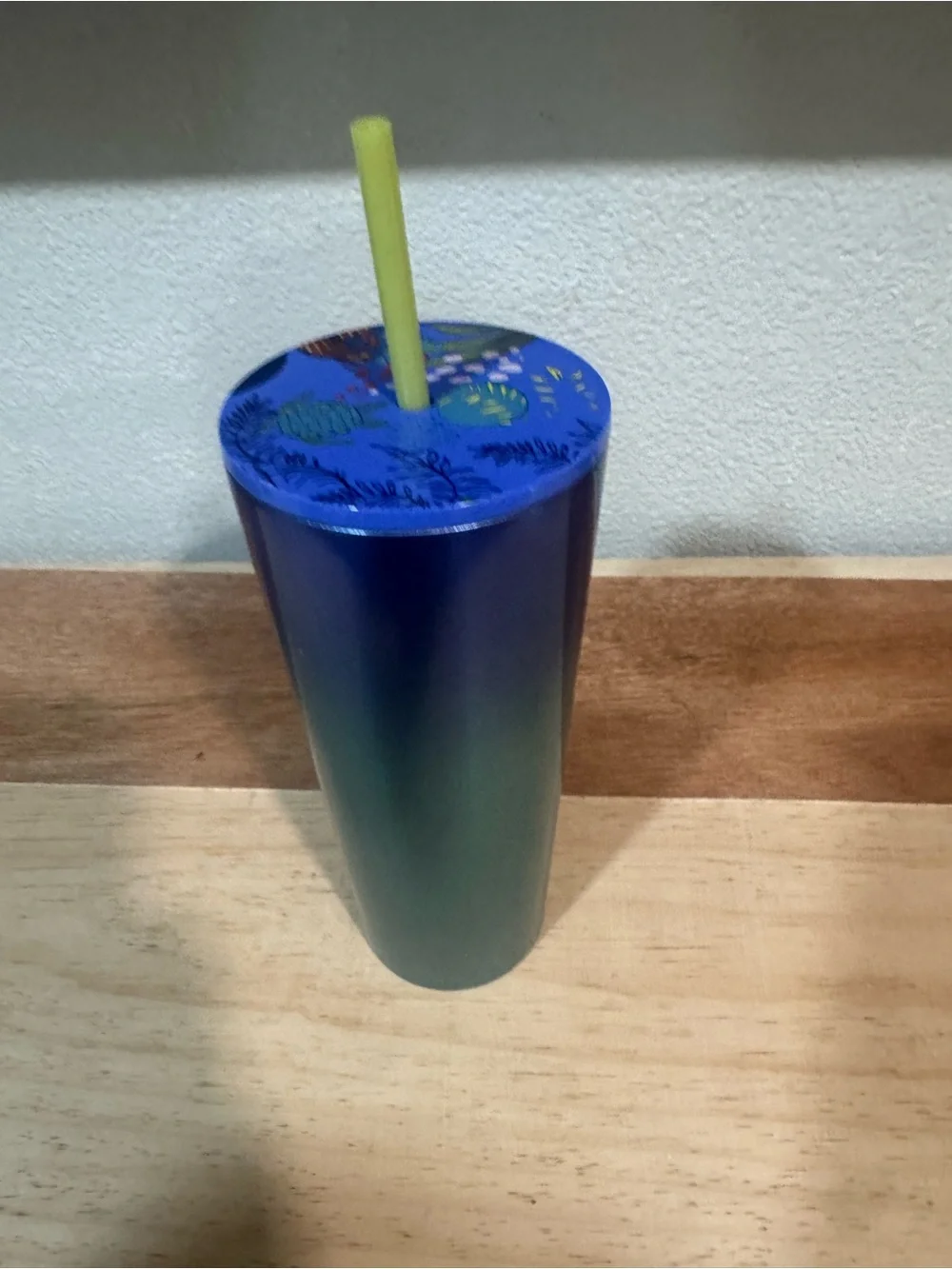 STARBUCKS Hawaii Collection Stainless Steel Blue Ombre Tropical Cold Cup 24oz
